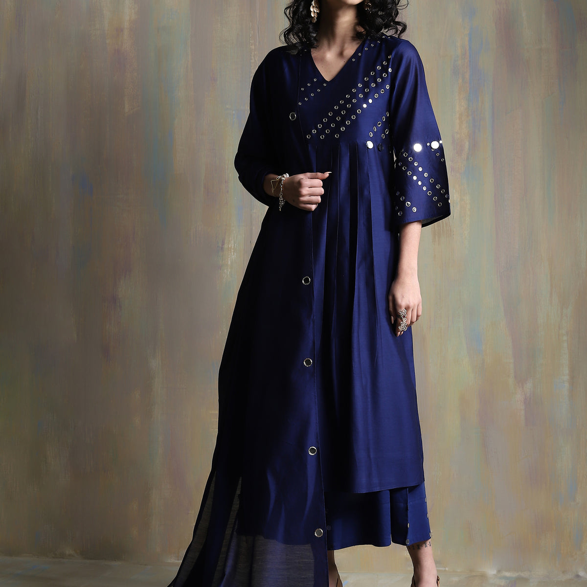 Bluebell ~ Sapphire Blue Handblock Kurti main image 0