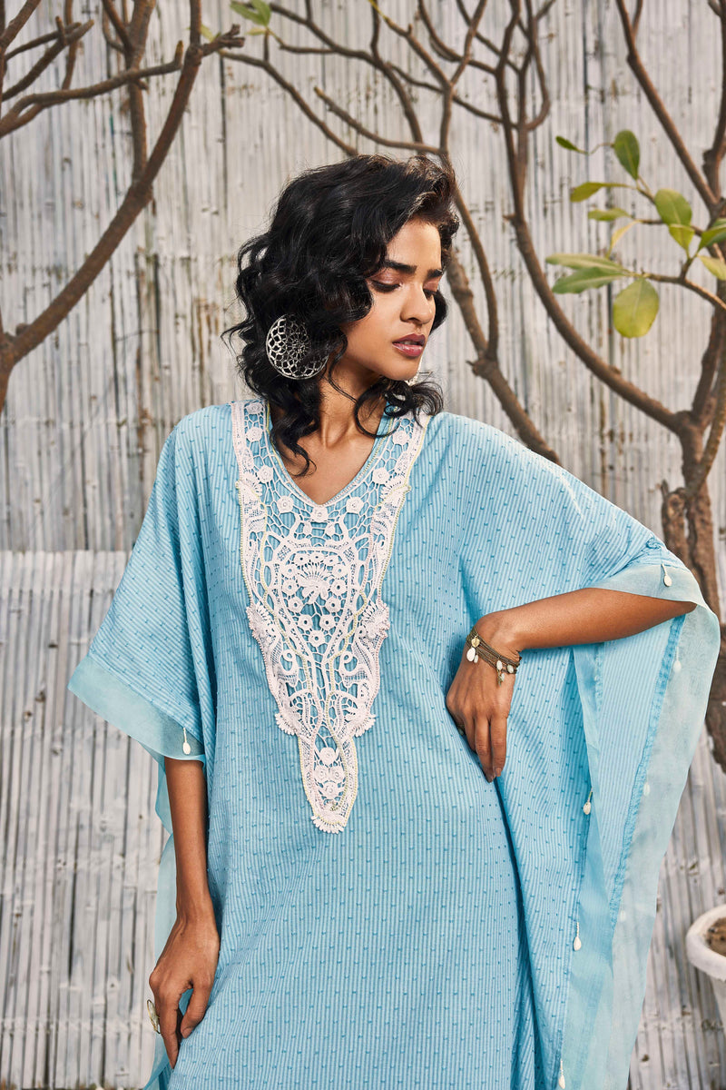 Breezy Cotton Lace Kaftan Size XS, S charkhee