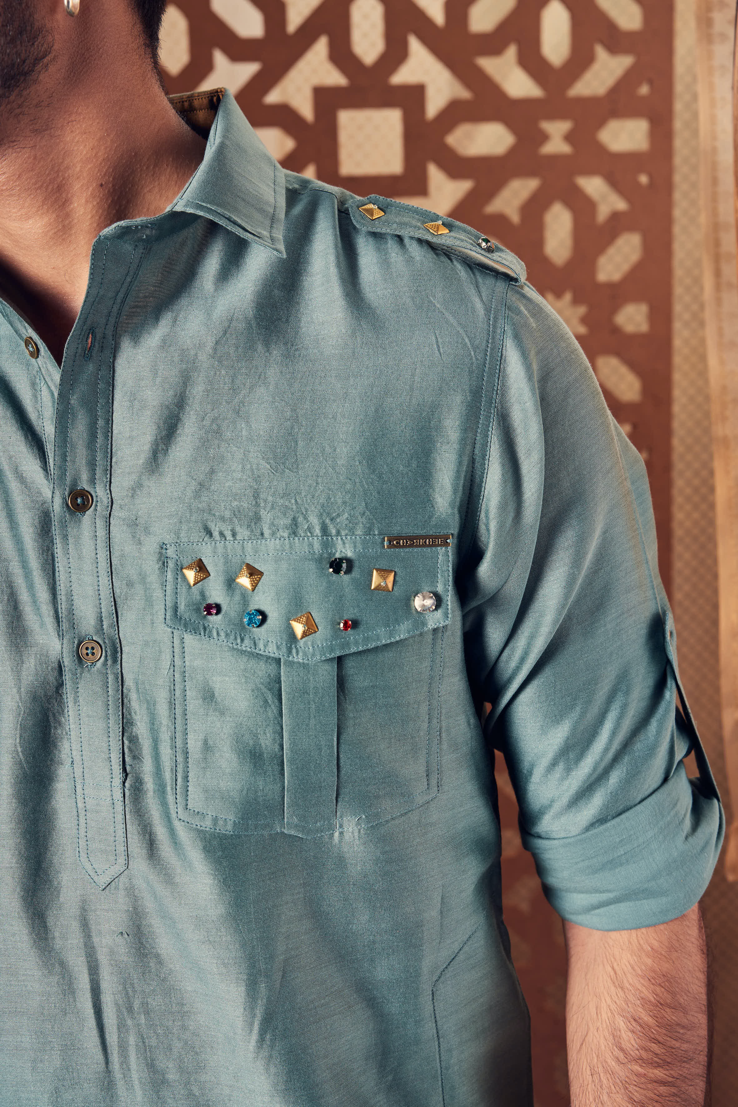 Men's Studded Pathani with Salwar - Set of 2 – charkhee